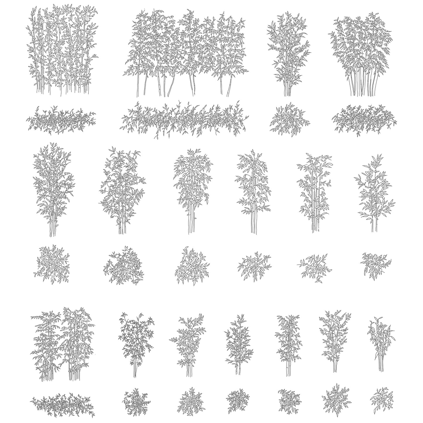 300+ Plants DWG CAD Blocks in Plan and Elevation