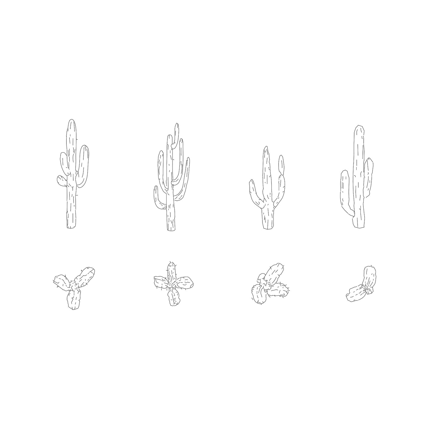 Cactus and Desert Plants DWG CAD Blocks in Plan and Elevation