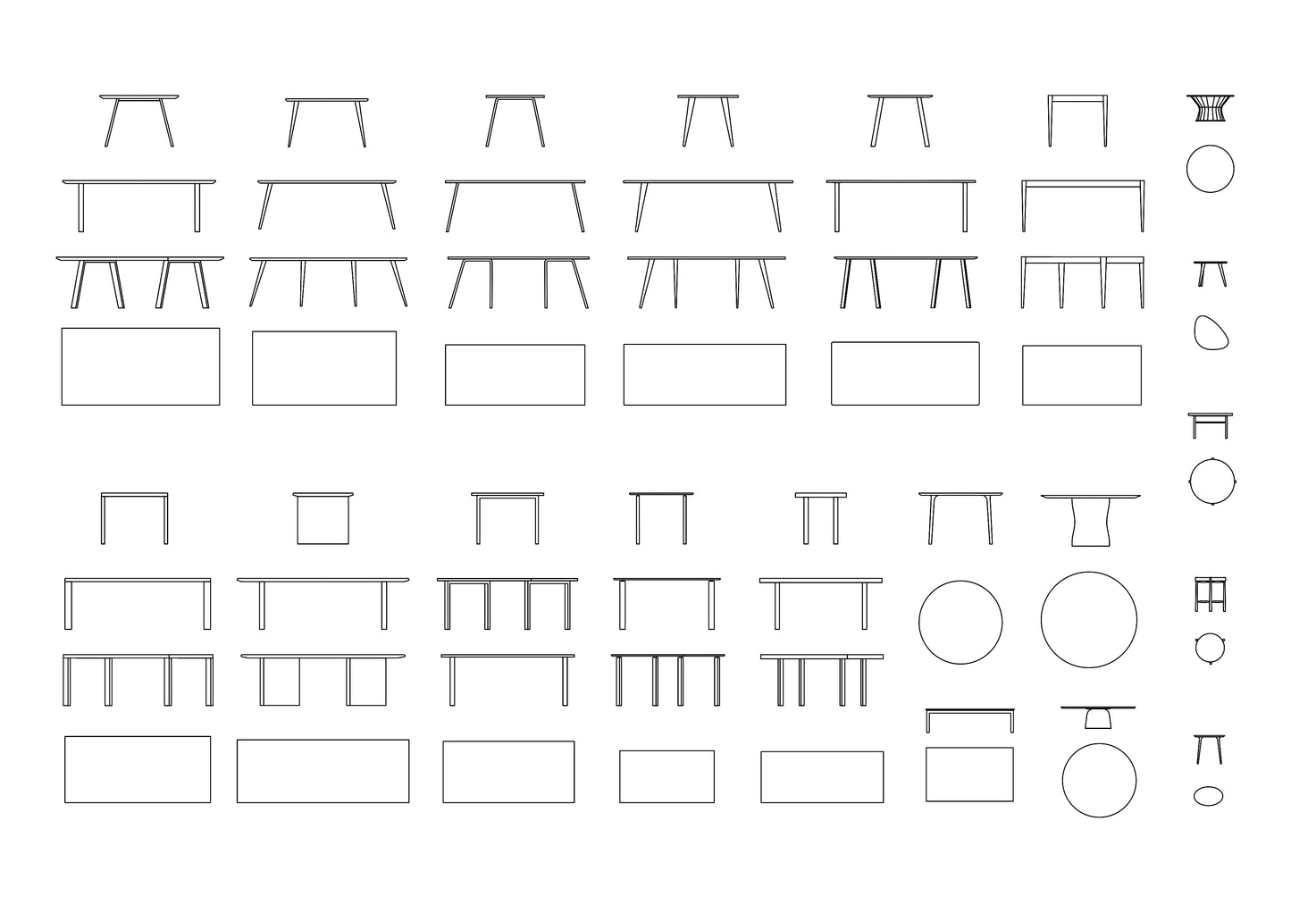 Living Room Furniture DWG CAD Blocks in Plan and Elevation (150 Pieces)
