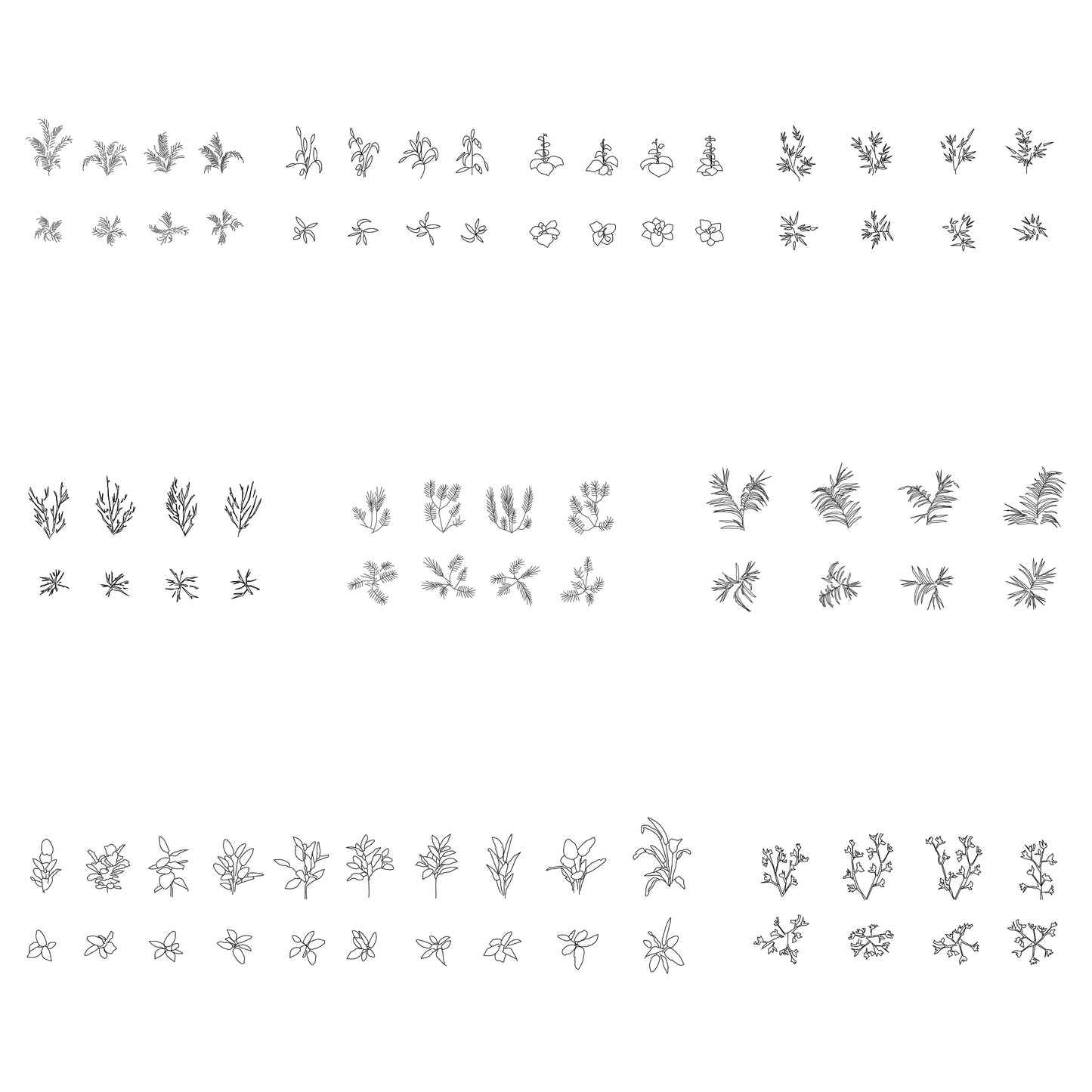 300+ Plants DWG CAD Blocks in Plan and Elevation