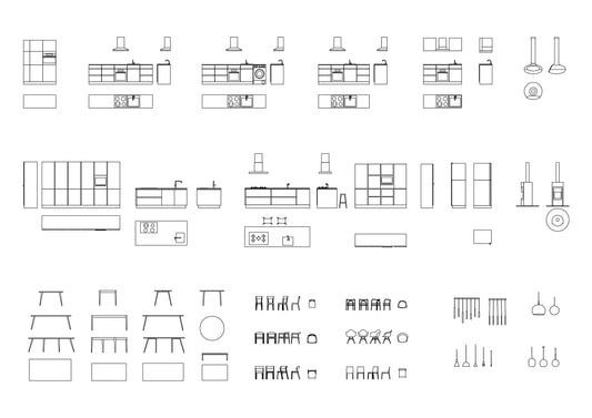 Kitchen DWG CAD Blocks in Plan and Elevation (75 Pieces)