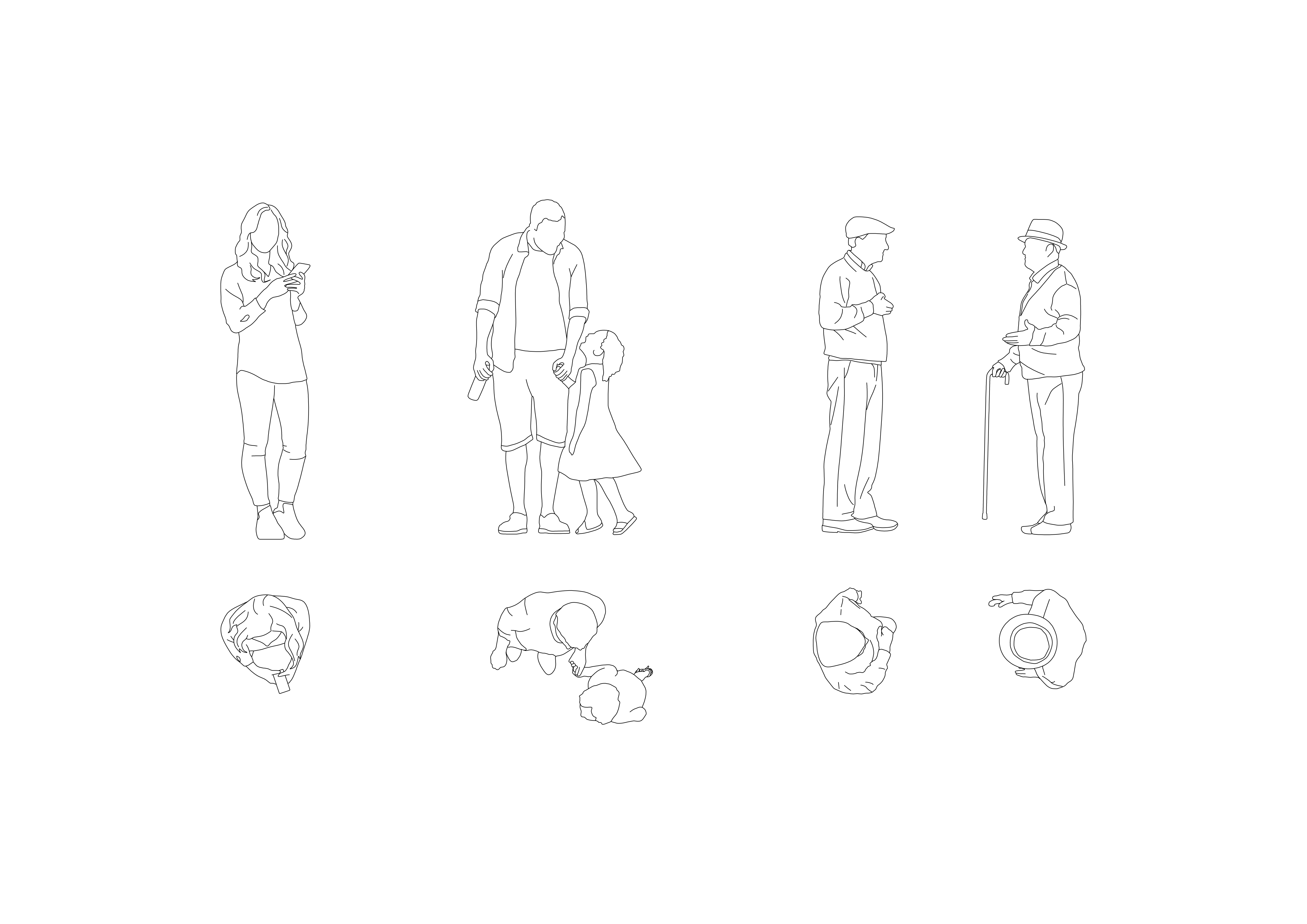 People In Cad 50 People DWG CAD Blocks in Plan and Elevation – Cadnature