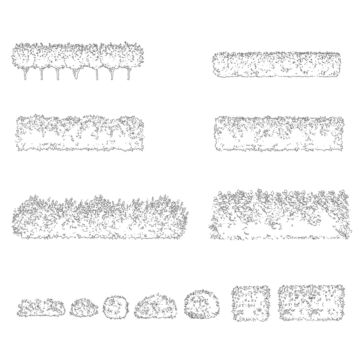 Hedges DWG CAD Blocks in Elevation – Cadnature