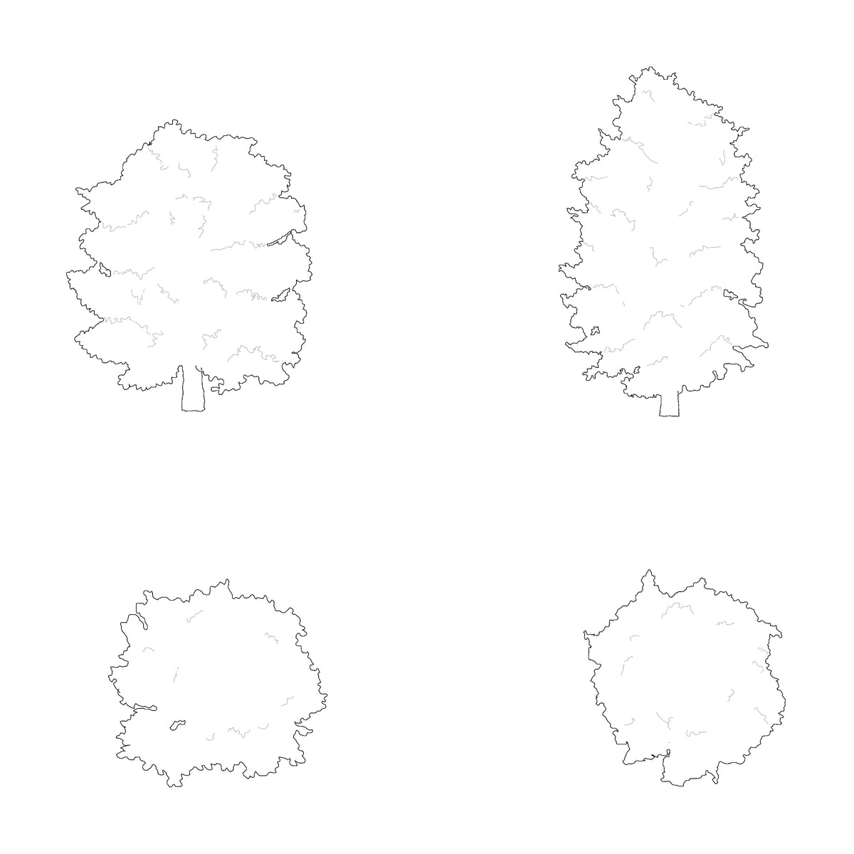 Tree Column Dwg 100 Trees DWG CAD Blocks in Plan and Elevation – Cadnature